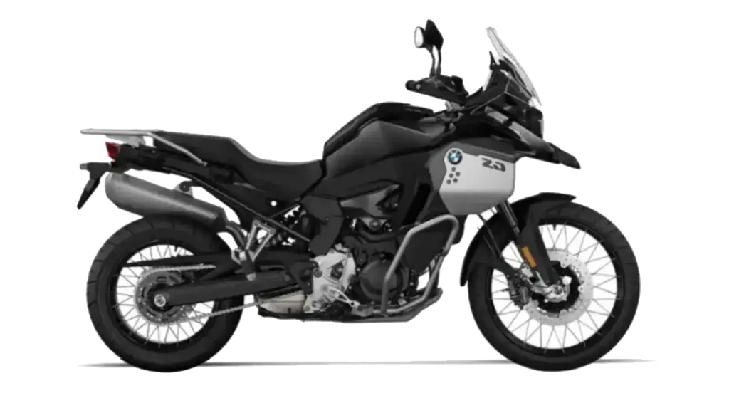 Nowy motocykl BMW F 900 GS Adventure w barwach Ride Pro ze złotymi felgami – wynajem w Motorland.rent Malaga