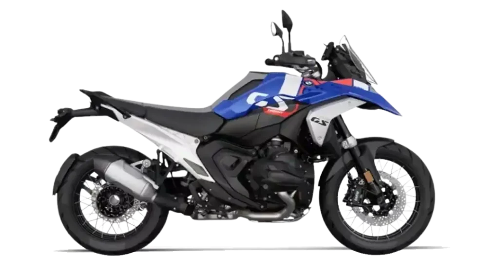 Nowy motocykl BMW R 1300 GS Trophy na białym tle – flota premium wypożyczalni Motorland.rent w Maladze